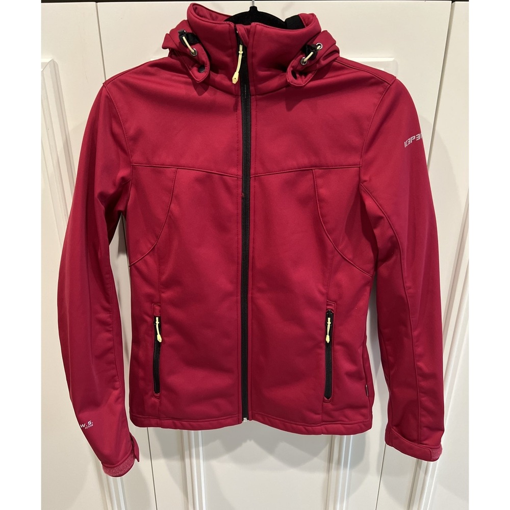 Icepeak Women's Boise Full Zip Hooded Jacket Size 36 Raspberry Fleece Lined US 6